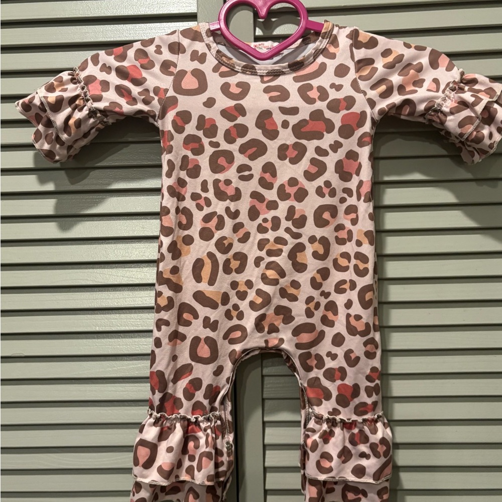 Clover Cottage Leopard Print Romper